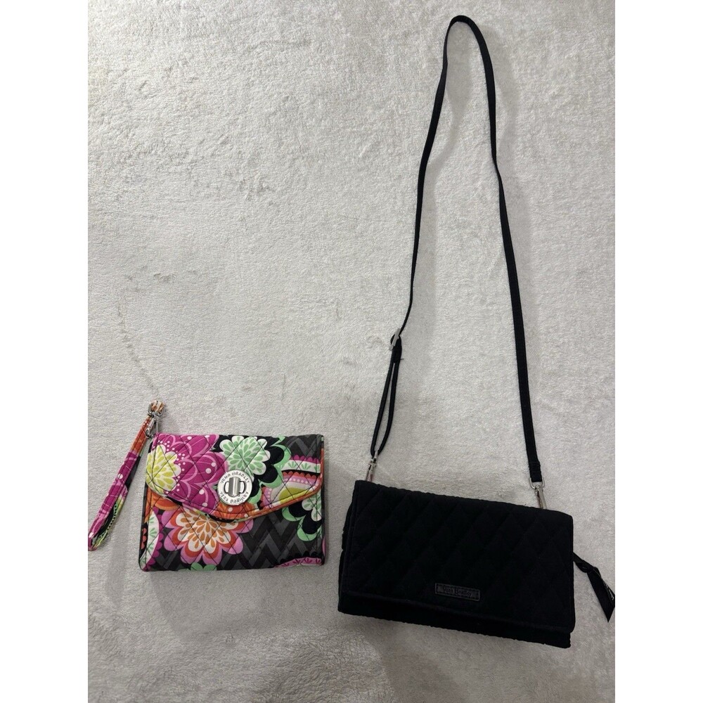 Vera Bradley Ziggy Zinnia Wallet And black Crossbody Wallet